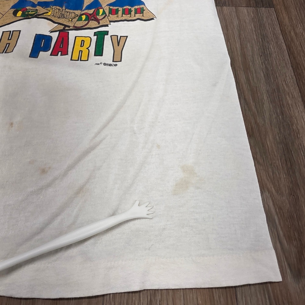 Vintage 1986 Helium Beach Party Surf T Shirt Single Stitch Thin White Small - Picture 8 of 12